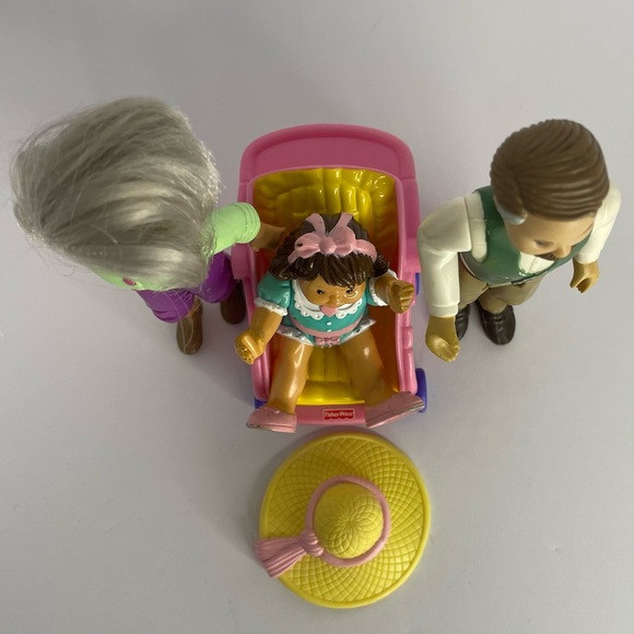 Fisher Price Loving Family Grandma Grandpa and Little Girl Stroller Mixed Years - Picture 10 of 13